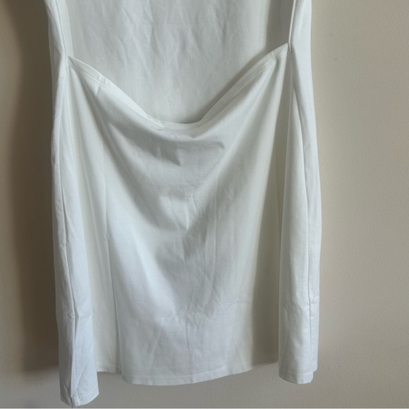 Reformation x Laura Harrier Christy Knit Open Back TShirt Mini Dress Ivory L NWT - Picture 10 of 16